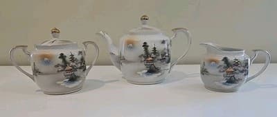 Lithophane Hayasi Kutani Fine Bone China Tea Cup And Saucer Hand Painted 21pcs - Thumbnail 7