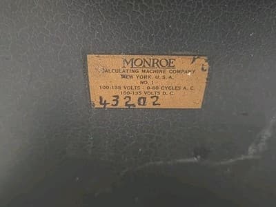 Vintage Monroe Mechanical Adding Machine – Early Office Calculator w/ Keys 1940s - Thumbnail 8
