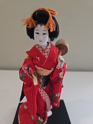 Vintage Porcelain Japanese￼ Geisha Kimono Doll Figurine Statue - Thumbnail 2