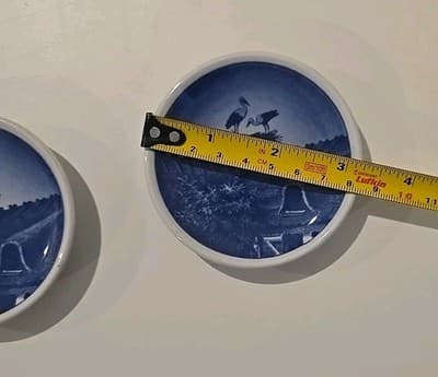 Vintage Denmark Royal Copenhagen Mini Plates Storkerede+ Set Of 2 - Thumbnail 2