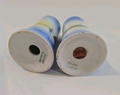 Sail Boats Salt & Pepper Shaker Set Japan Ceramic Scenic Blue Hand Painted Vtg - Thumbnail 10
