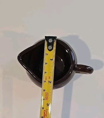 Pottery Creamer Jar Brown 2 1/4" Hot Wax North Carolina - Thumbnail 9
