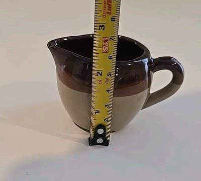 Pottery Creamer Jar Brown 2 1/4" Hot Wax North Carolina - Thumbnail 8
