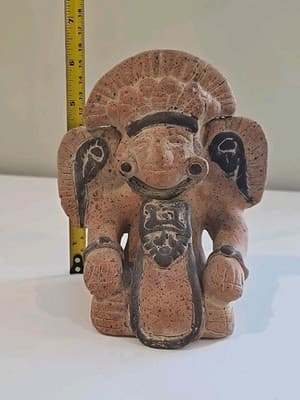 Vintage Zapotec Terracotta Sculpture Aztec Maya Mexico 6.5” H Folk Art Effigy - Thumbnail 2