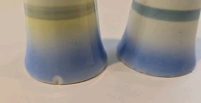 Sail Boats Salt & Pepper Shaker Set Japan Ceramic Scenic Blue Hand Painted Vtg - Thumbnail 5
