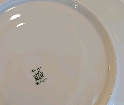 Antique UC Limoges Saucer Plates 6" Flowers Green Gold Edges Set of 5 - Thumbnail 9