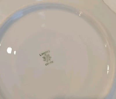 Antique UC Limoges Saucer Plates 6" Flowers Green Gold Edges Set of 5 - Thumbnail 7