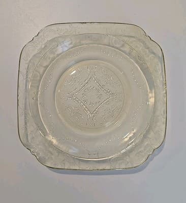 Federal Depression Glass Amber Yellow Madrid Bread Plate Pressed 6in