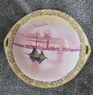 Nippon 7 1/4” Bowl Sailboats City Scape Gold Edges