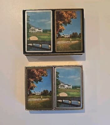 Vintage Congress Playing Cards Cel-u-tone Finish Two Deck Pack Golf Courses