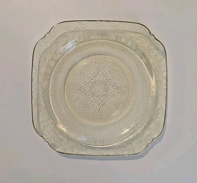 Federal Depression Glass Amber Yellow Madrid Bread Plate Pressed 6in - Thumbnail 2