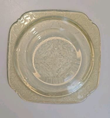 Federal Depression Glass Amber Yellow Madrid Bread Plate Pressed 6in - Thumbnail 3