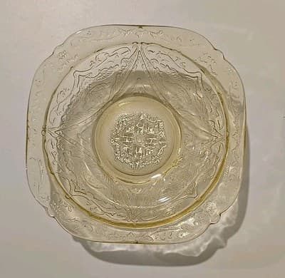 Vintage Madrid Amber by Federal Glass Rim Soup Bowl Yellow Depression Glass 5"
