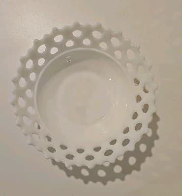 Vintage Westmoreland Milk Glass Bowl Doric White Lace Edge Bowl 9" - Thumbnail 2