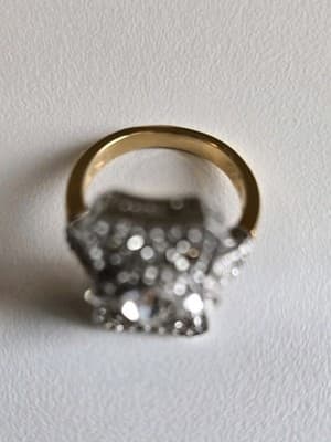 Victorian Art Deco 2.88CT Lab-Created Round Cut Diamonds Two-Tone Ring Sz 7 - Thumbnail 6