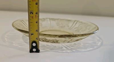 Federal Depression Glass Sharon Cabbage Rose Amber Saucer - Thumbnail 5