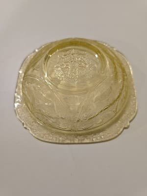 Vintage Madrid Amber by Federal Glass Rim Soup Bowl Yellow Depression Glass 5" - Thumbnail 5