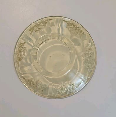 Federal Depression Glass Sharon Cabbage Rose Amber Saucer - Thumbnail 2