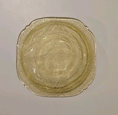 Vintage Madrid Amber by Federal Glass Rim Soup Bowl Yellow Depression Glass 5" - Thumbnail 4