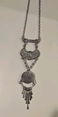 J CREW Horseshoe Dangle BLING Beaded Gothic Statement Necklace STUNNING - Thumbnail 5