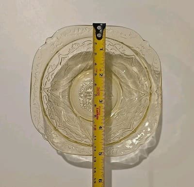 Vintage Madrid Amber by Federal Glass Rim Soup Bowl Yellow Depression Glass 5" - Thumbnail 2