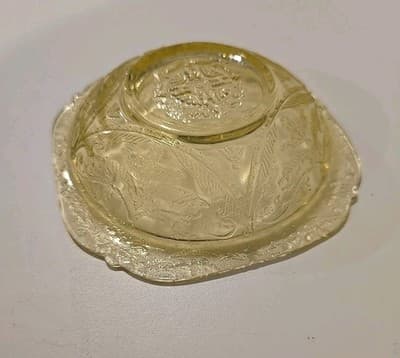 Vintage Madrid Amber by Federal Glass Rim Soup Bowl Yellow Depression Glass 5" - Thumbnail 6