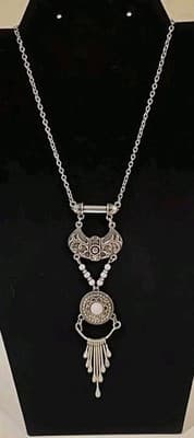J CREW Horseshoe Dangle BLING Beaded Gothic Statement Necklace STUNNING