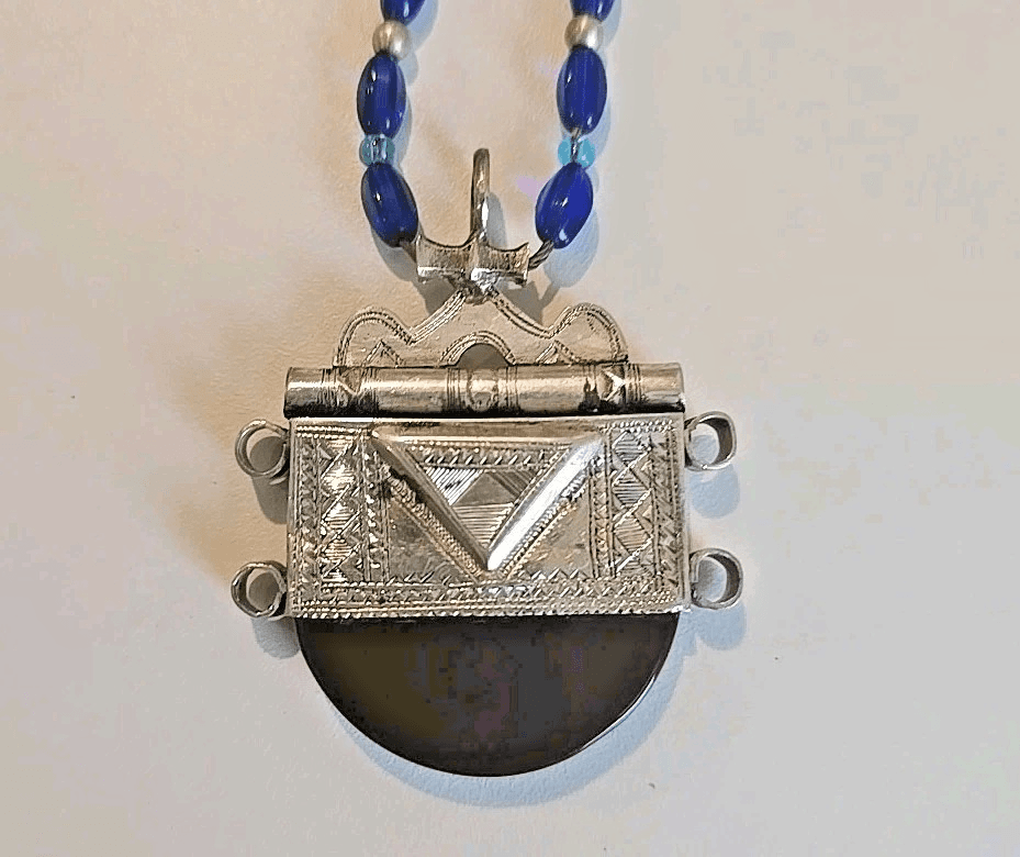 Tuareg Amulet Silver Carnelian Pendant Gri Gri Touareg Niger - Thumbnail 2