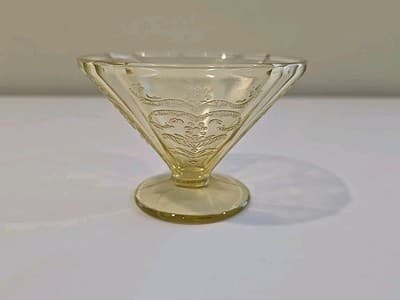 Vintage Amber/Yellow Madrid Federal Depression Glass Dessert Sherbet Cup