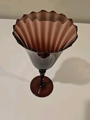 Amethyst Candle Holder Vase Circleware Handblown Art Glass 11" - Thumbnail 4