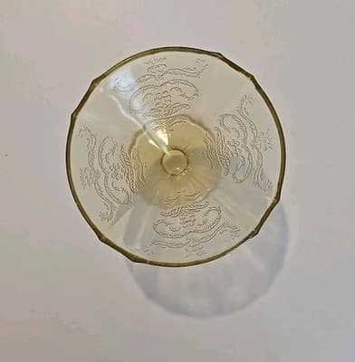 Vintage Amber/Yellow Madrid Federal Depression Glass Dessert Sherbet Cup - Thumbnail 6