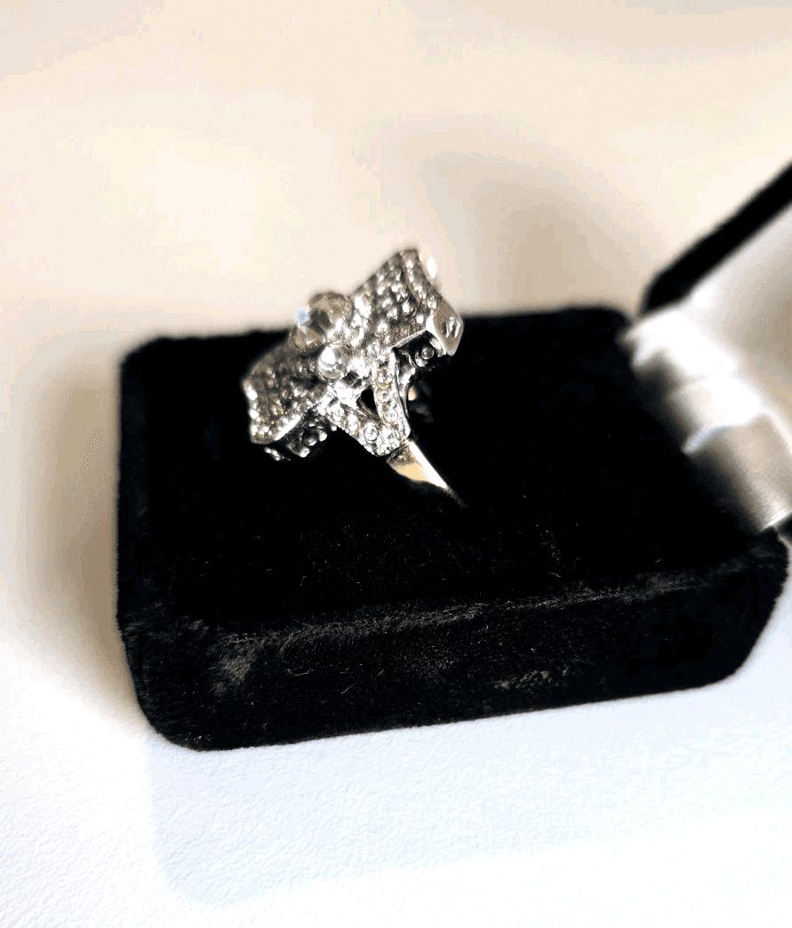 Victorian Art Deco 2.88CT Lab-Created Round Cut Diamonds Two-Tone Ring Sz 7 - Thumbnail 5