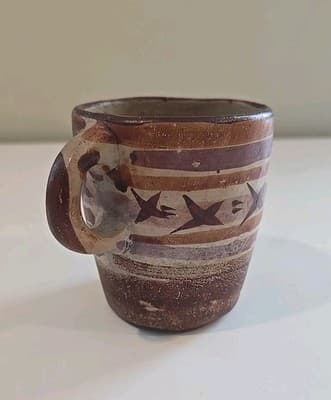Hand-Crafted Mexico Mug Hand Painted From the 1950's Jalisco - Thumbnail 3
