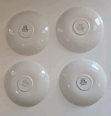 Vintage J&G Meakin England Nordic Blue Onion 5.75" Saucer English Ironstone 4pc - Thumbnail 3