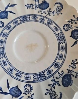 Vintage J&G Meakin England Nordic Blue Onion 5.75" Saucer English Ironstone 4pc - Thumbnail 2