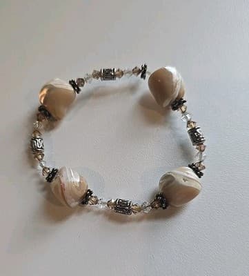 Vintage River Mop Shell Bracelet Elastic Stretch