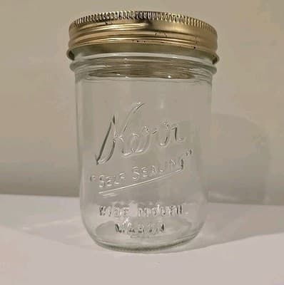 Kerr Glass 8oz Jelly Jar - "Self Sealing" Wide Mouth Mason
