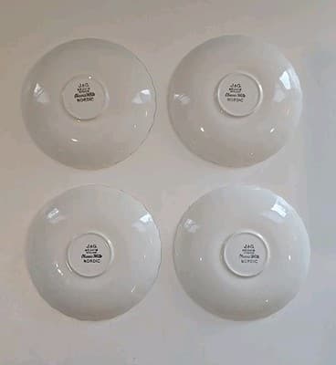 Vintage J&G Meakin England Nordic Blue Onion 5.75" Saucer English Ironstone 4pc - Thumbnail 3