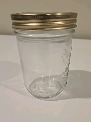 Kerr Glass 8oz Jelly Jar - "Self Sealing" Wide Mouth Mason - Thumbnail 5