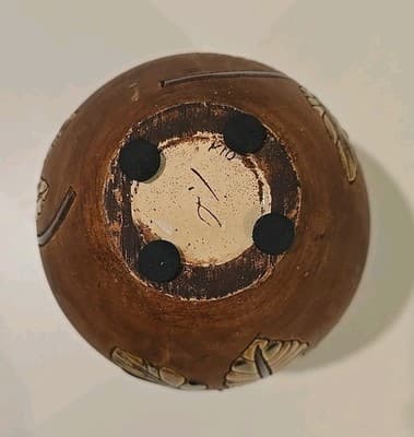 Vase Leaves Hand Crafted Pottery Ceramic 9 inches tall - Thumbnail 10