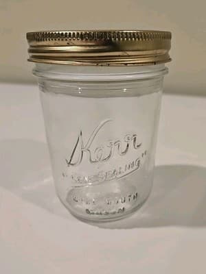 Kerr Glass 8oz Jelly Jar - "Self Sealing" Wide Mouth Mason - Thumbnail 2