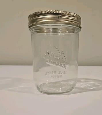 Kerr Glass 8oz Jelly Jar - "Self Sealing" Wide Mouth Mason - Thumbnail 4