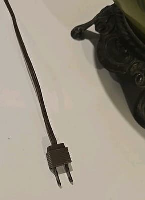 Antique Gone with the Wind Floral Oil Lamp Olive Blue Flowers - Thumbnail 20