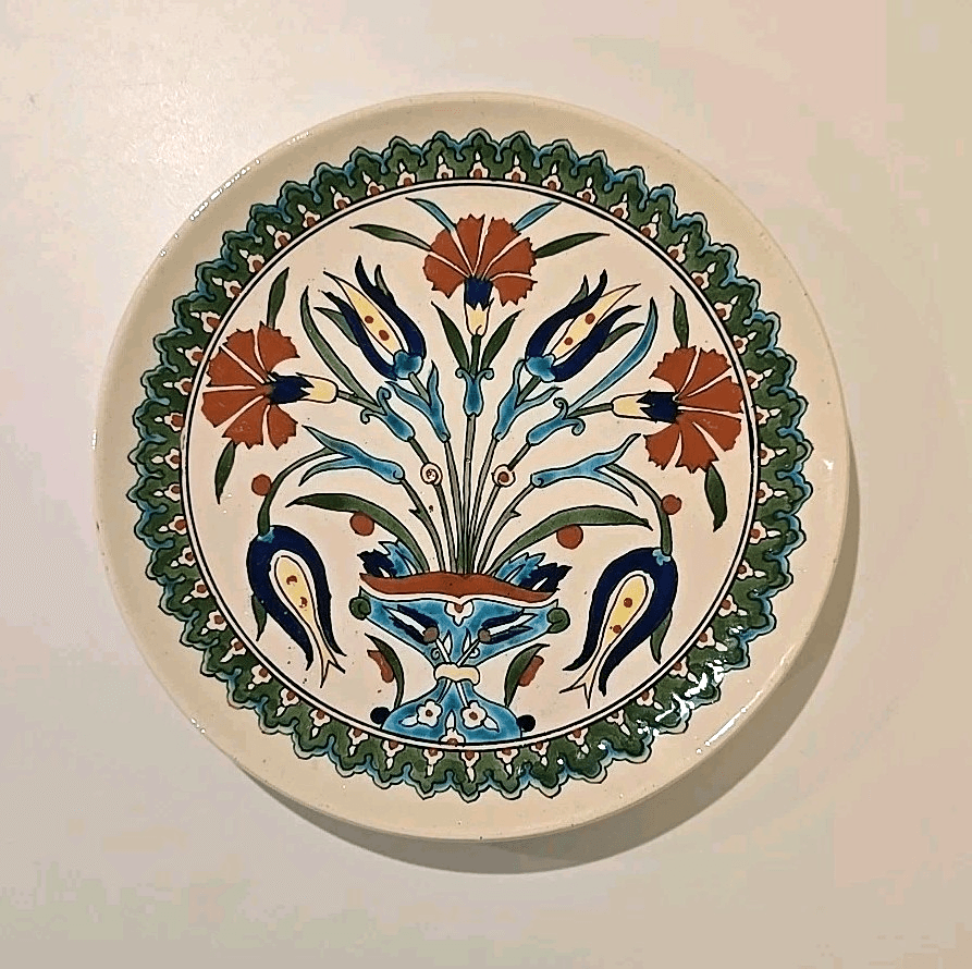 Majolica Italian Ceramic Platter Plate Ornate Hand Painted RARE - Thumbnail 2