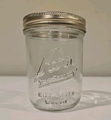 Kerr Glass 8oz Jelly Jar - "Self Sealing" Wide Mouth Mason - Thumbnail 2