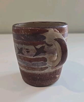 Hand-Crafted Mexico Mug Hand Painted From the 1950's Jalisco - Thumbnail 2
