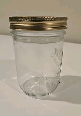 Kerr Glass 8oz Jelly Jar - "Self Sealing" Wide Mouth Mason - Thumbnail 6