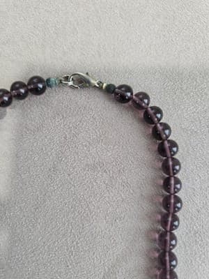 Vintage Purple Amethyst Beads With Gold Accents Necklace - Thumbnail 3