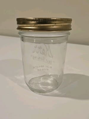 Kerr Glass 8oz Jelly Jar - "Self Sealing" Wide Mouth Mason - Thumbnail 5