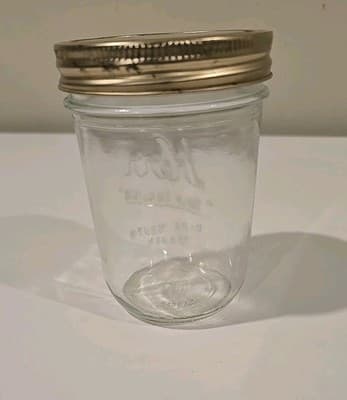 Kerr Glass 8oz Jelly Jar - "Self Sealing" Wide Mouth Mason - Thumbnail 4